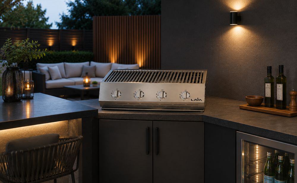Lava Fires counter top 4-burner gas griller stainless steel