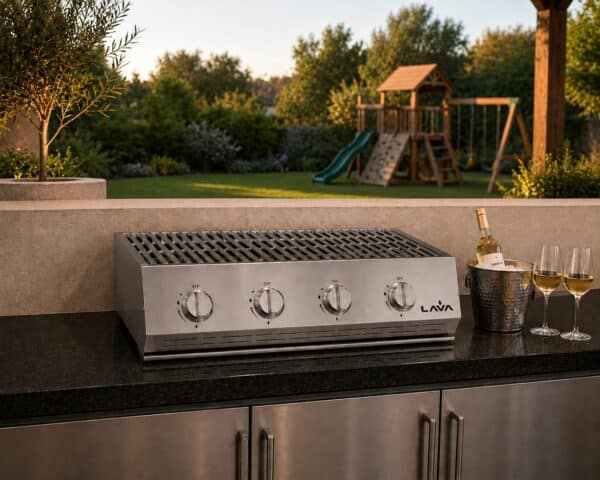 large gas braai for counter top stainless steel