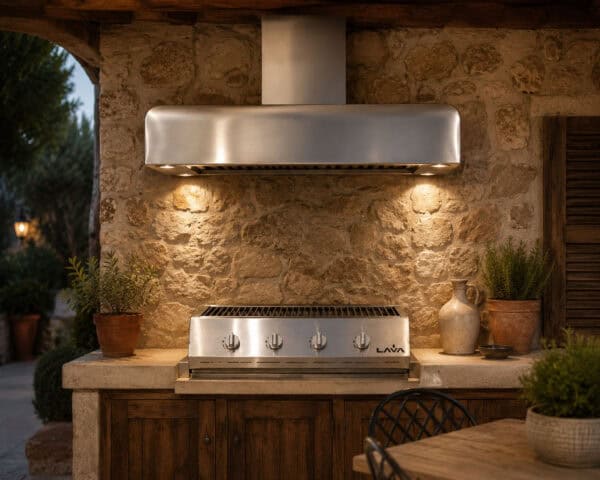 Rounded square edge Braai canopy - stainless steel