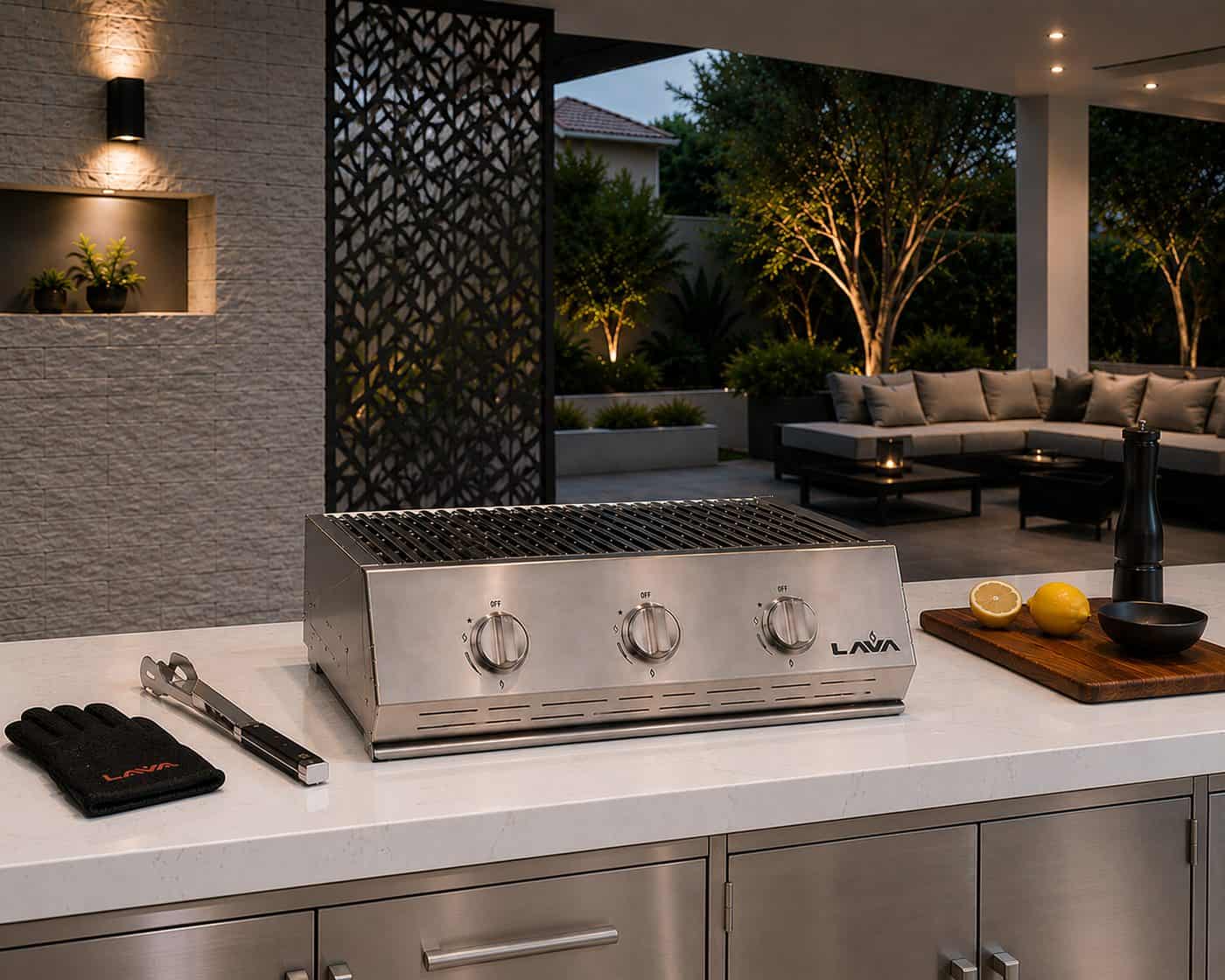 3-Burner Gas Griller Counter-top | coast grade stainless steel